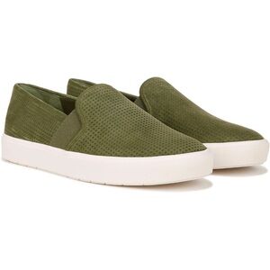 Vince Women's Blair Slip On Suede Leather Sneaker Fern Green Suede 6.5 M